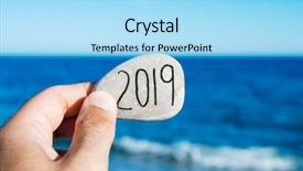  Presentation with new year 2019 - Slides having hemisphere - closeup of a young man background and a arctic colored foreground