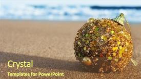  Presentation with beach ball - Cool new slide set with hemisphere - golden christmas ball backdrop and a tawny brown colored foreground