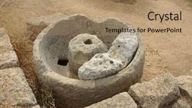  Presentation with roman ruins - Slide set having hemisphere - incomplete roman olive press background and a coral colored foreground