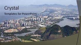  Presentation with brazils amazon rio negro river - Amazing presentation design having hemisphere - rio de janeiro barra da backdrop and a light blue colored foreground