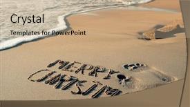  Presentation with animal tracks foot print - PPT theme enhanced with hemisphere - some foot prints background and a mint green colored foreground