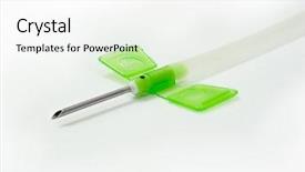  Presentation with needle - Audience pleasing theme consisting of hemodialisis - fistula needle for hemodialysis backdrop and a white colored foreground