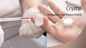  Presentation with blood test - Presentation having hemoglobin - blood test background and a lemonade colored foreground