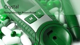  Presentation with blood - Presentation theme consisting of hemoglobin - device for measuring blood sugar background and a seafoam green colored foreground