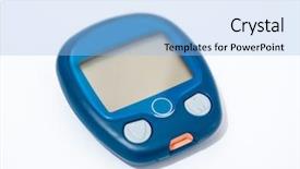  Presentation with blood - Slides with hemoglobin - device for measuring blood sugar background and a light blue colored foreground