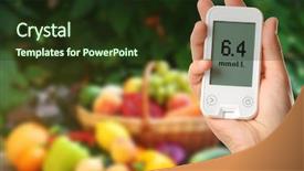  Presentation with glucometer - Cool new presentation design with hemoglobin - male hand holding glucometer backdrop and a tawny brown colored foreground