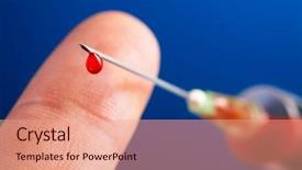  Presentation with droplet - Cool new presentation design with hemoglobin - syringe needle with droplet backdrop and a coral colored foreground