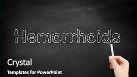  Presentation with blackboard - Slide set consisting of hemorrhoids written on white blackboard background and a dark gray colored foreground