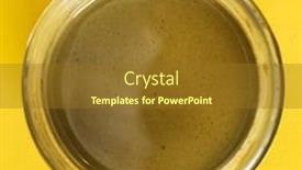  Presentation with hemp - PPT theme consisting of hemp-butter-in-the-bottle background and a tawny brown colored foreground