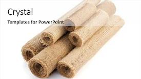  Presentation with hemp - Colorful slide set enhanced with hemp fiber - burlap hessian sacking isolated backdrop and a white colored foreground