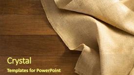  Presentation with fiber - Slide set enhanced with hemp fiber - burlap hessian sacking on wooden background and a tawny brown colored foreground