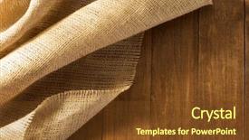  Presentation with gear wheels on wooden - Cool new presentation design with hemp fiber - burlap hessian sacking on wooden backdrop and a tawny brown colored foreground