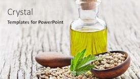  Presentation with hemp oil - Colorful slide deck enhanced with hemp-oil-and-seeds backdrop and a lemonade colored foreground
