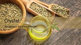  Presentation with hemp oil - Theme enhanced with hemp oil and seeds background and a yellow colored foreground