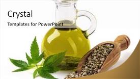  Presentation with hemp oil - Beautiful presentation theme featuring hemp oil n a glass backdrop and a white colored foreground