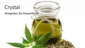  Presentation with hemp oil - Colorful presentation theme enhanced with hemp oil n a glass backdrop and a white colored foreground