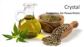  Presentation with hemp oil - Theme featuring hemp oil n a glass background and a white colored foreground