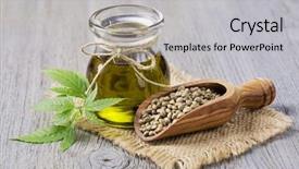  Presentation with hemp oil - Slides enhanced with hemp oil n a glass background and a light gray colored foreground