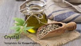  Presentation with hemp - Amazing slide set having hemp oil n a glass backdrop and a coral colored foreground