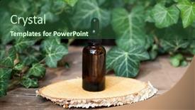  Presentation with hemp oil - PPT theme having hemp-oil-on-dark-green background and a ocean colored foreground