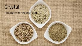  Presentation with hemp - Presentation enhanced with hemp products seeds hearts shelled background and a coral colored foreground