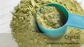  Presentation with hemp - Presentation design with hemp protein powder and measuring background and a gold colored foreground