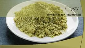  Presentation with color powder - Audience pleasing presentation design consisting of hemp protein powder on color background backdrop and a yellow colored foreground