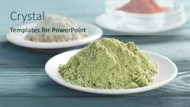  Presentation with hemp - PPT layouts with hemp-protein-powder-on-wooden background and a lemonade colored foreground