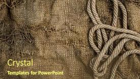  Presentation with hemp - Slide deck with hemp-rope-on-burlap-close background and a tawny brown colored foreground