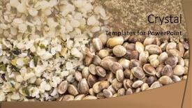  Presentation with hemp - Beautiful presentation featuring hemp seed hearts and protein powder background backdrop and a coral colored foreground