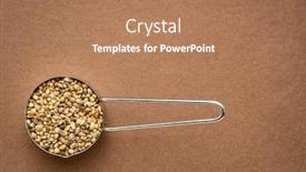  Presentation with hemp - Slides consisting of hemp-seeds-on-metal-measuring background and a coral colored foreground