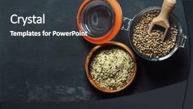  Presentation with hemp - PPT theme consisting of hemp seeds on the black background and a  colored foreground