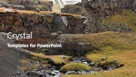  Presentation with third - PPT layouts featuring hengifoss canyon with the hengifoss waterfall the third highest waterfall in iceland is surrounded by basaltic strata with red layers of clay between the basaltic layers background and a tawny brown colored foreground