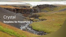  Presentation with third - Slide set enhanced with hengifoss-canyon-with-the-hengifoss background and a tawny brown colored foreground