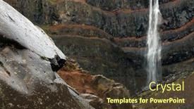  Presentation with third - Amazing presentation design having hengifoss-canyon-with-the-hengifoss backdrop and a tawny brown colored foreground