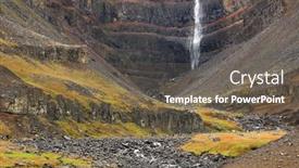  Presentation with third - Presentation design with hengifoss-canyon-with-the-hengifoss background and a tawny brown colored foreground