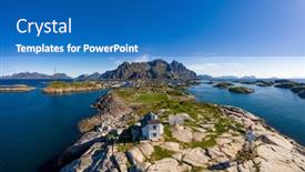  Presentation with norway - Slide set consisting of henningsvaer-lofoten-is-an-archipelago background and a teal colored foreground