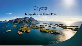  Presentation with scenery - Amazing slide deck having henningsvaer-lofoten-is-an-archipelago backdrop and a teal colored foreground