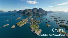  Presentation with scenery - Audience pleasing presentation consisting of henningsvaer-lofoten-is-an-archipelago backdrop and a ocean colored foreground
