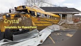  Presentation with deaths - PPT theme consisting of henryville-in-march-4-aftermath background and a tawny brown colored foreground