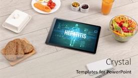  Presentation with hepatitis - Colorful presentation theme enhanced with hepatitis-concept-in-tablet backdrop and a lemonade colored foreground