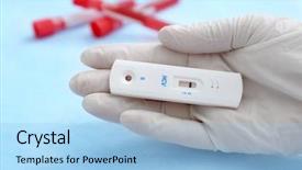  Presentation with hepatitis - PPT theme having hepatitis virus - doctor holding express test background and a light blue colored foreground