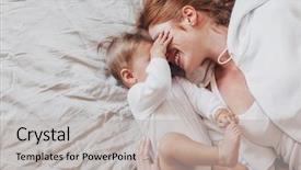  Presentation with mom - Audience pleasing slides consisting of her 8 months old baby backdrop and a light gray colored foreground