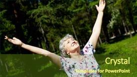  Presentation with praise - Colorful presentation design enhanced with her arms raised in praise backdrop and a  colored foreground