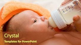  Presentation with newborn - Audience pleasing presentation design consisting of mother give drink her baby backdrop and a tawny brown colored foreground