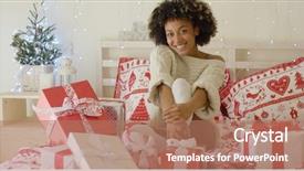  Presentation with being a single woman - Beautiful presentation featuring her bed surrounded by christmas backdrop and a coral colored foreground
