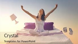  Presentation with dreams - PPT layouts enhanced with her bed trough star background and a lemonade colored foreground