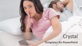  Presentation with being a single woman - Cool new presentation design with her bed while texting next backdrop and a lemonade colored foreground