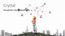  Presentation with best - PPT theme with her best plush friend mixed media background and a white colored foreground