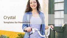  Presentation with bicycle - Audience pleasing theme consisting of her bicycle after buying fresh backdrop and a  colored foreground